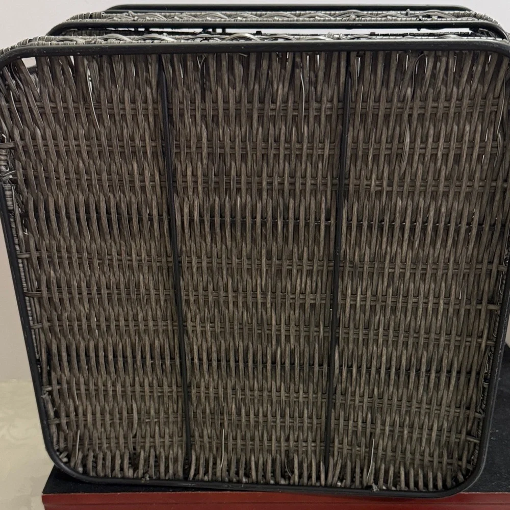 MESA Metal & Woven Serving Caddy Organizer